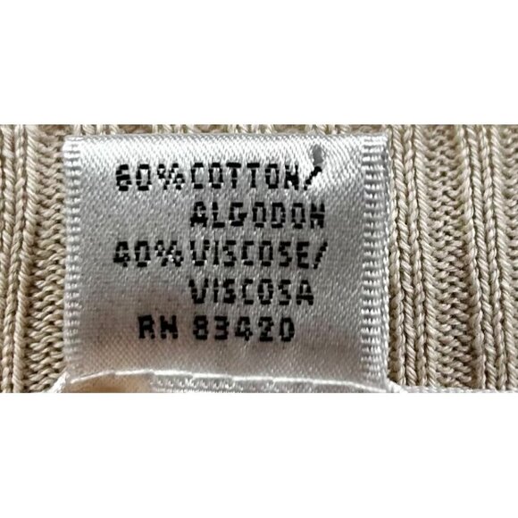 August Silk Beige Open Front Cardigan‎ Sweater XL Cotton & Viscose Blend Womens - Picture 4 of 4